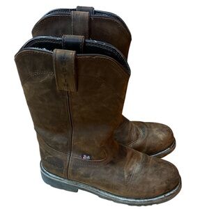 Justin Drywall 10" Waterproof EH Steel Toe SE4961 Brown Nubuck Leather Size8EE